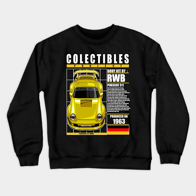 RWB PORSCHE 911 -YELLOW Crewneck Sweatshirt by HFP_ARTWORK